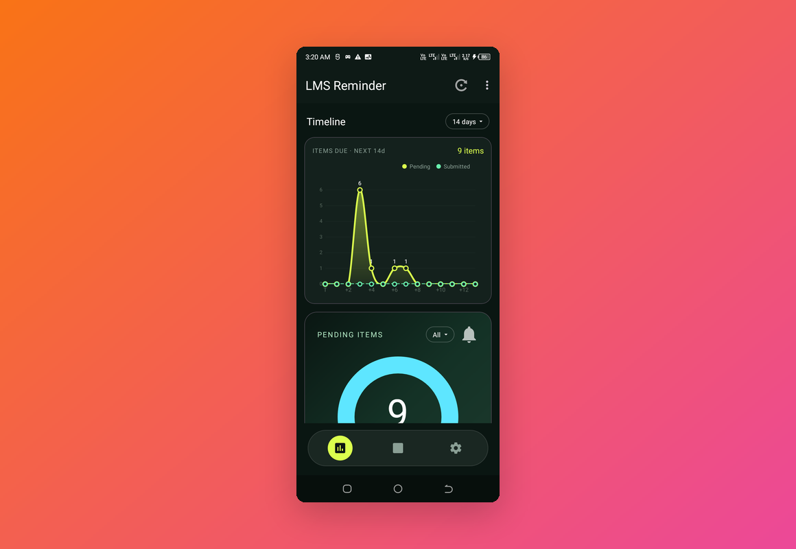 LMS Reminder Android app screenshot