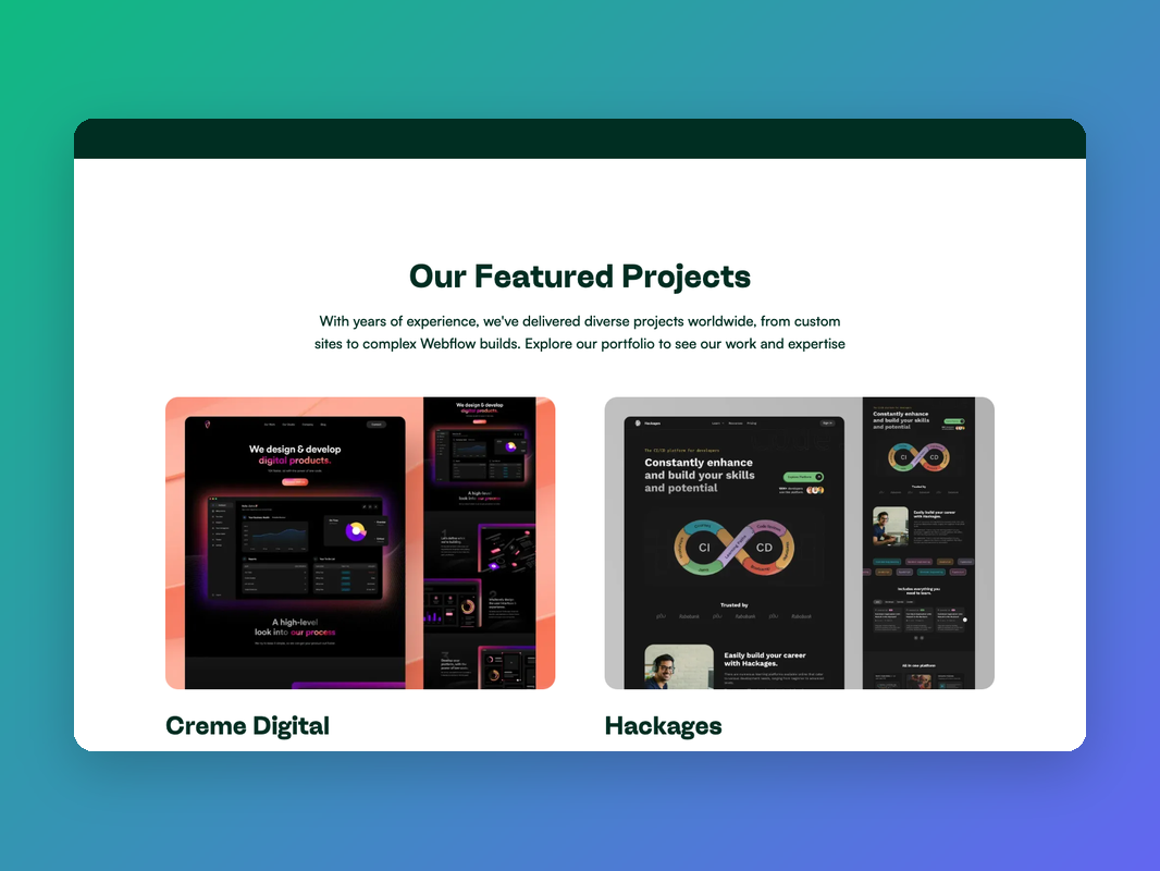 WeGems agency website screenshot