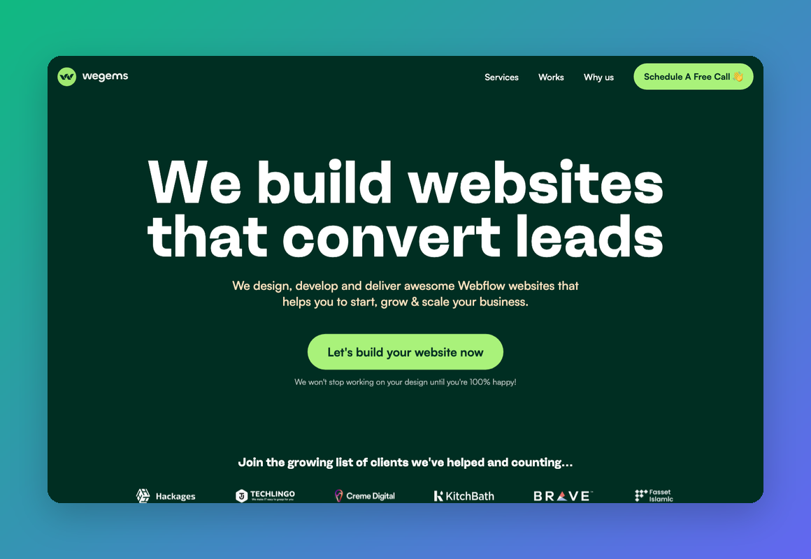 WeGems agency website screenshot
